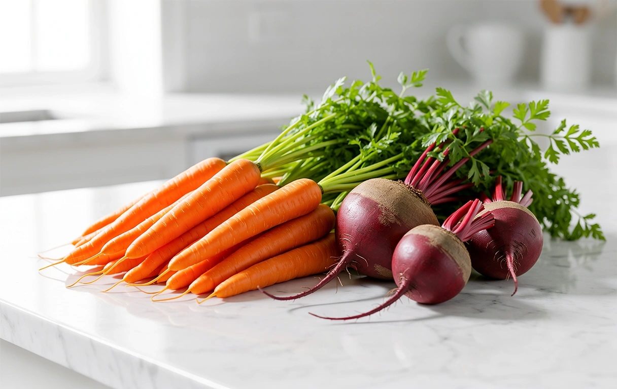 Świeże warzywa na blacie